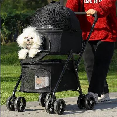 Poussette pour Chien - PetStroller™ - Noir - Chien dynamic