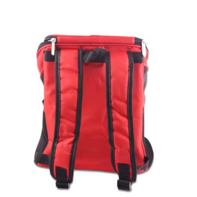 sac a dos chien rouge bretelles rembourrees vue arriere