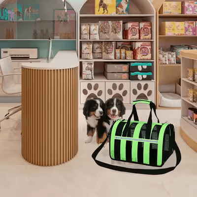 Sac de Transport Chien - MeshPetCarrier™ - Vert - Chien dynamic