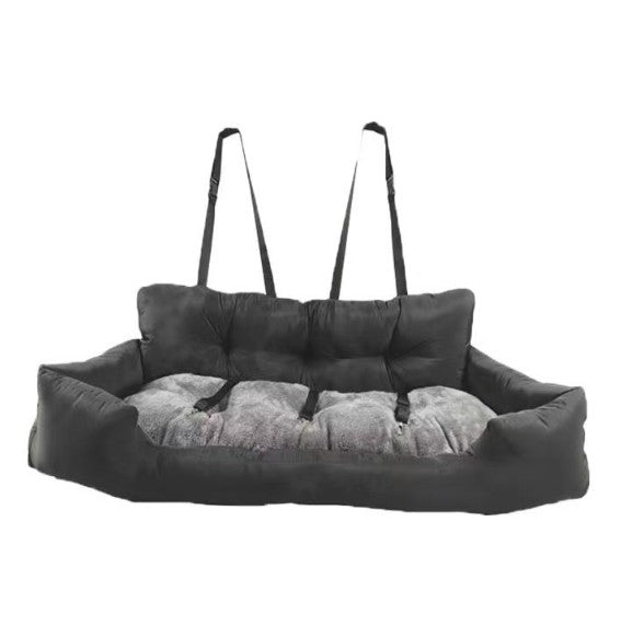 siege auto pour chien noir doux moelleux