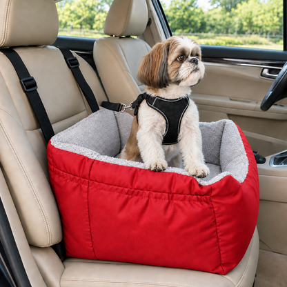 Shih tzu debout siège auto pour chiens rouge