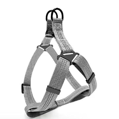accessoire pour chien gris reflechissant harnais en Y robuste