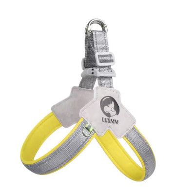 anneau d argent sangle jaune harnais en y chien
