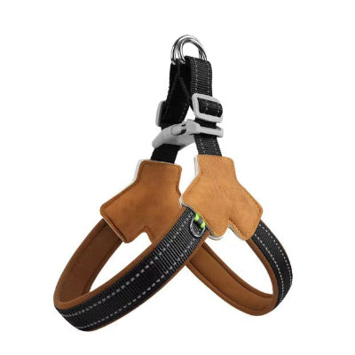 harnais en y chien noir avec sangle reglable