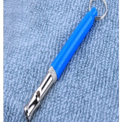 avec porte cles sifflet ultrason pour chien bleu