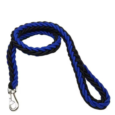  avec solide mousqueton laisse chien tressee bleue noire