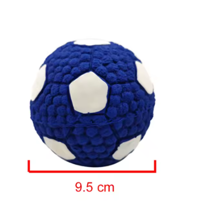 ballon soccer bleu blanc 9.5 cm balle chien resistante