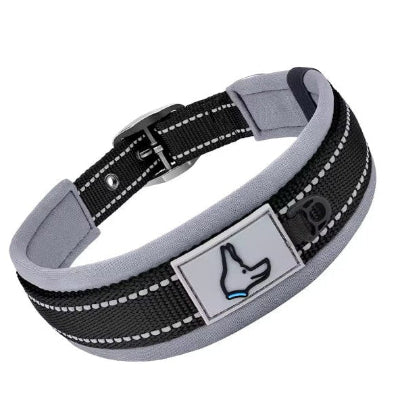  bandes reflechissantes noir confort collier pour chien securite