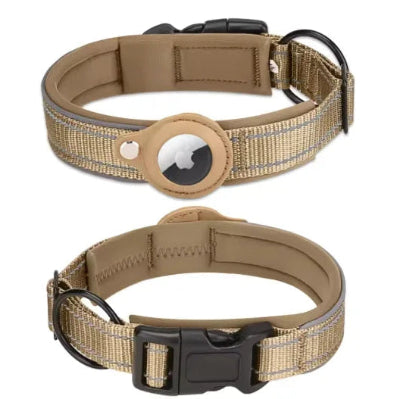 beige discret collier gps chien look elegant