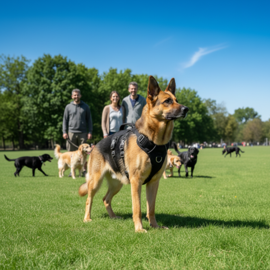 berger allemand harnais chien randonnée parc canin