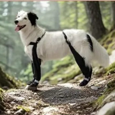 berger blanc en foret bottes pour chien randonnee