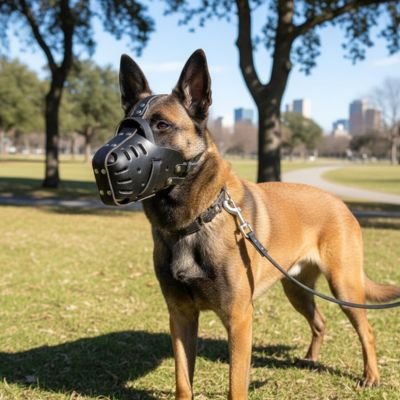 berger malinois actif equipe museliere pour chien​ noir