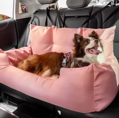 border collie siege auto pour chien rose securise