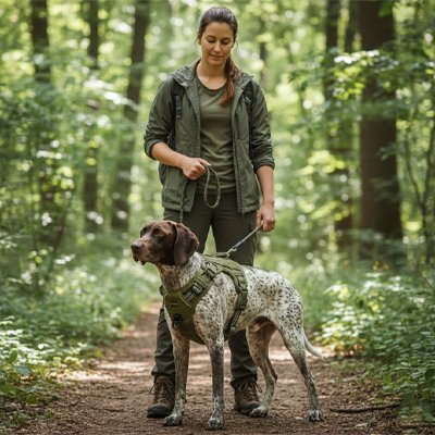 braque allemand equipe harnais chien anti traction camouflage