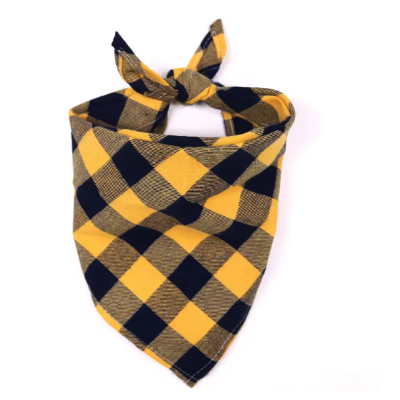  carreaux jaune noir tendance bandana chien