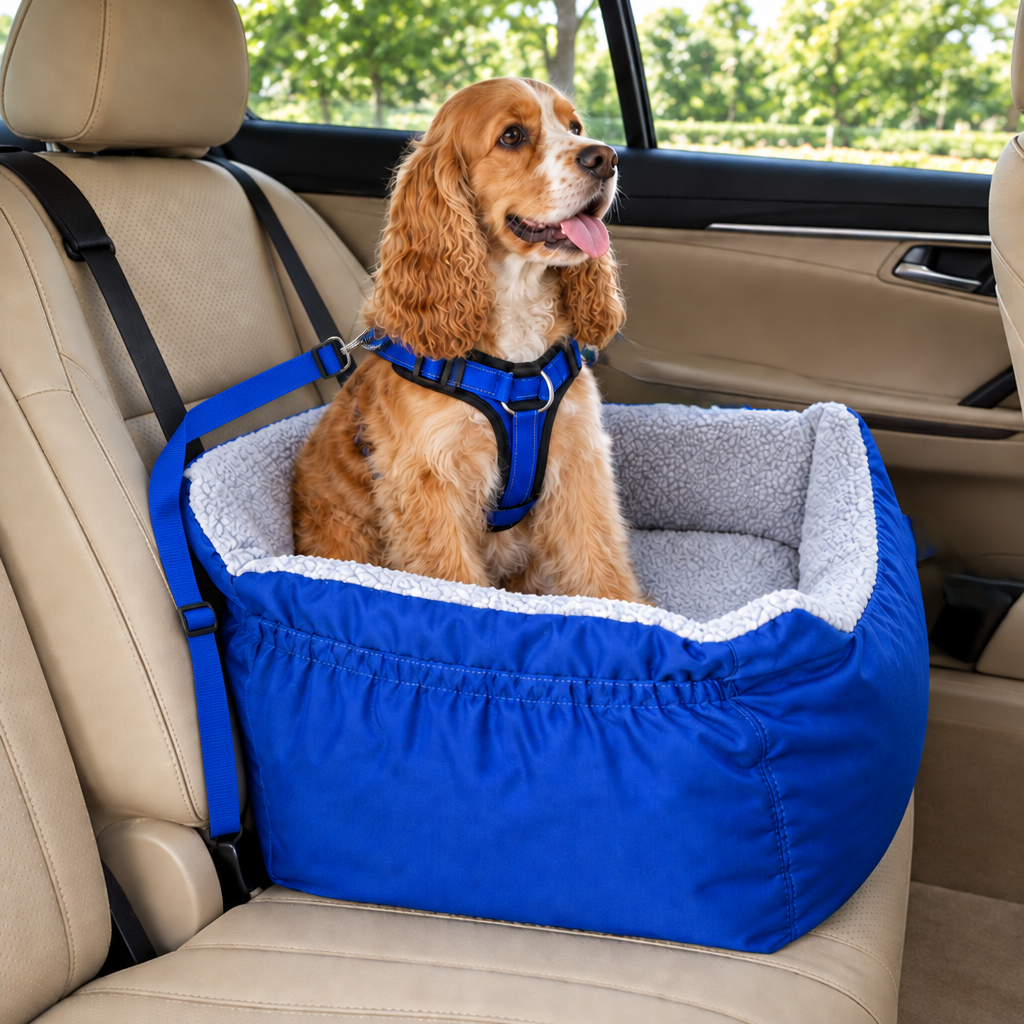 cocker assis siège auto pour chiens bleu