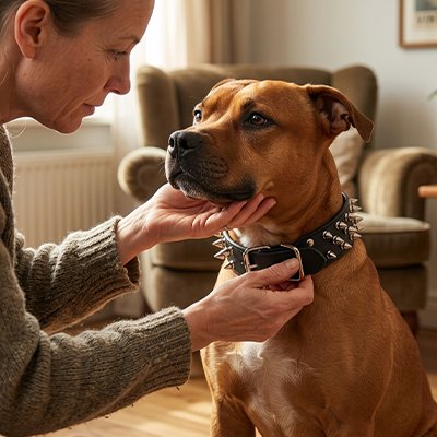 collier chien cloute cuir ajustement precis