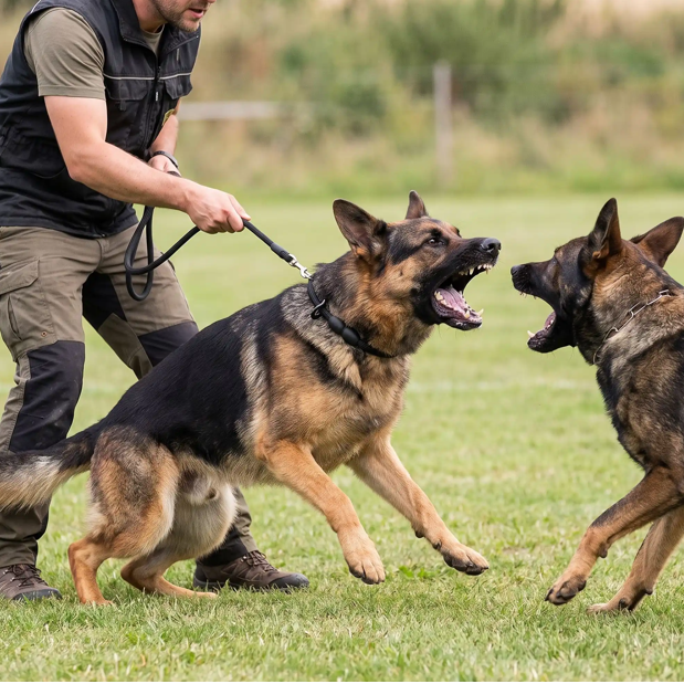 collier chien coulissant noir berger allemand attaque malinois