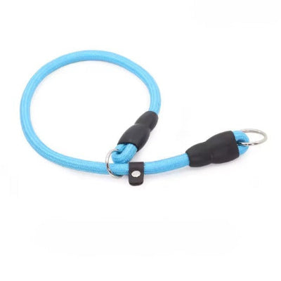 collier coulissant chien bleu ciel nylon resistant