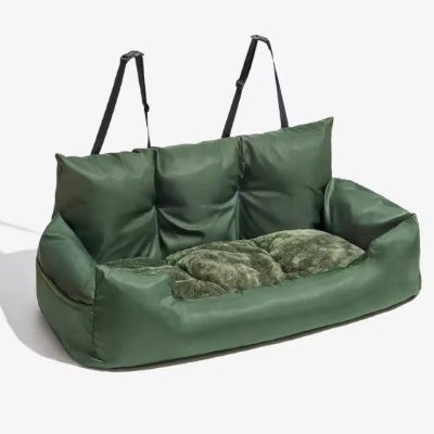 coussin vert kaki siege auto pour chien