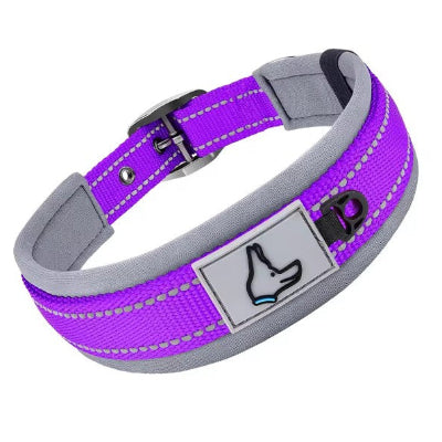 coutures reflechissantes de collier pour chien violet confort 