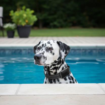 dalmatien joue piscine porte collier gps chien