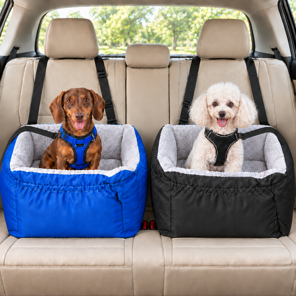 deux chiens côte à côte siège auto pour chiens