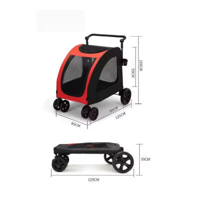 dimensions pliage facile des poussettes pour chiens