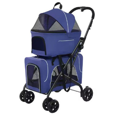 double cabine bleue marine poussette a chien