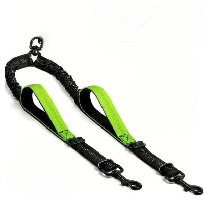 double laisse pour chien verte legere et confortable