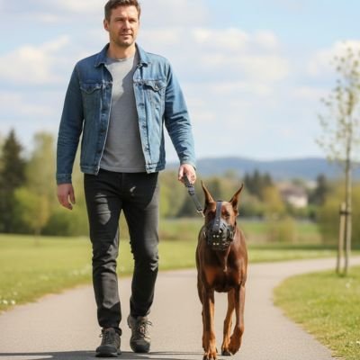 en promenade doberman porte museliere pour chien cuir 
