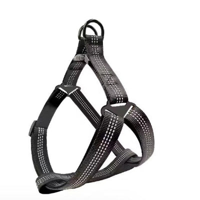 equipement canin noir reflechissant harnais en Y pour securite