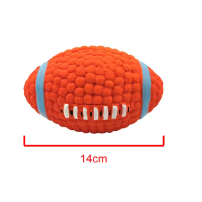 football rugby orange 14 cm texture balle chien 