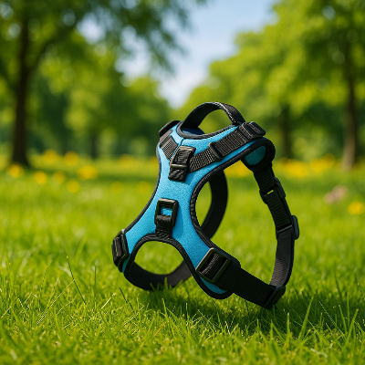 gazon harnais pour chien bleu durable
