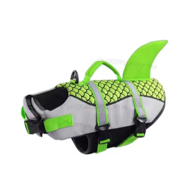 gilet de sauvetage chien design requin vert
