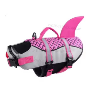  gilet de sauvetage chien rose dote anneau attache 