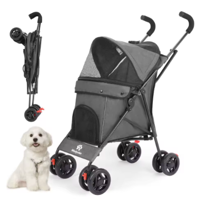grise anthracite robuste pratique poussette pour chien