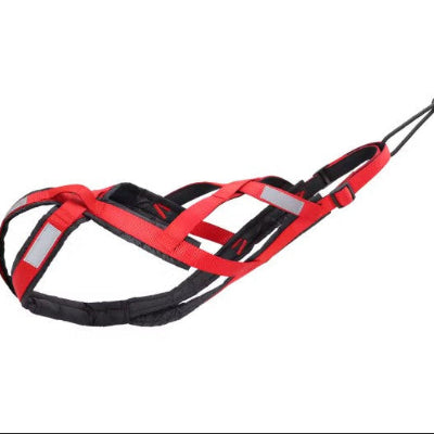 harnais de traction pour chien rouge