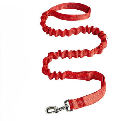 haute visibilite securite laisse canicross rouge