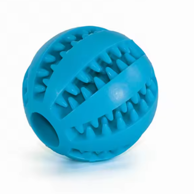 hygiene dentaire balle pour chien bleu nettoyante