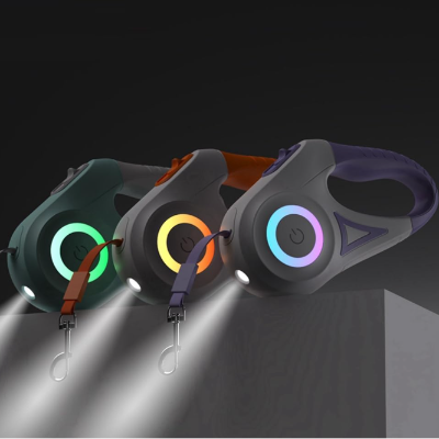 laisse enrouleur chien led trois couleurs