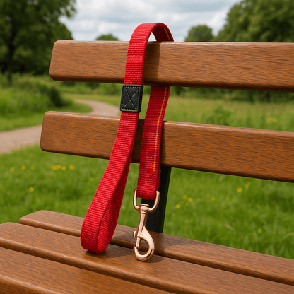 Laisse pour chien Rouge sur banc