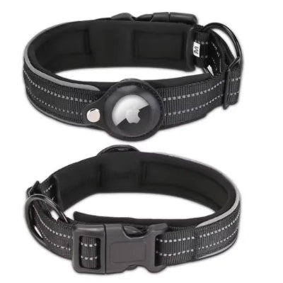 noir airtag reflechissant collier gps chien ajustable