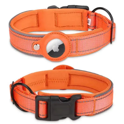 orange fluo haute visibilite collier gps chien reflechissant