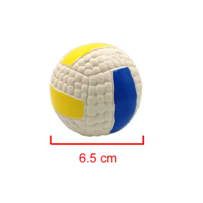  petit volleyball 6.5 cm balle chien jaune caoutchouc 