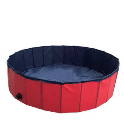piscine pour chien pliable rouge pour baignade canine rafraichissante
