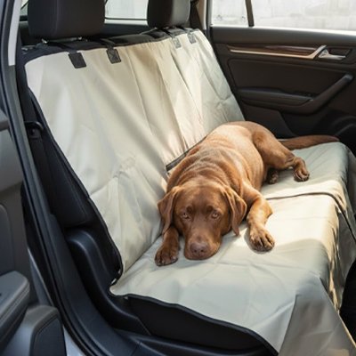  pour voyage securise housse voiture chien beige confortable   