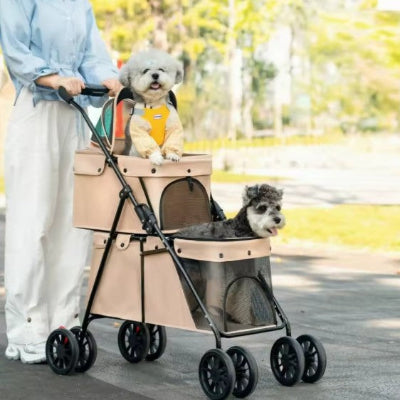 poussette pour chien double compartiment promenade deux chiens confort