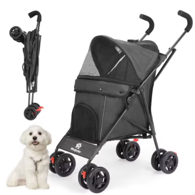 poussette pour chien noire compact rangement facile