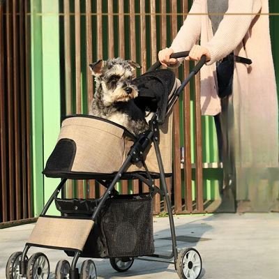 Poussette pour Chien - PetStroller™ - Beige - Chien dynamic